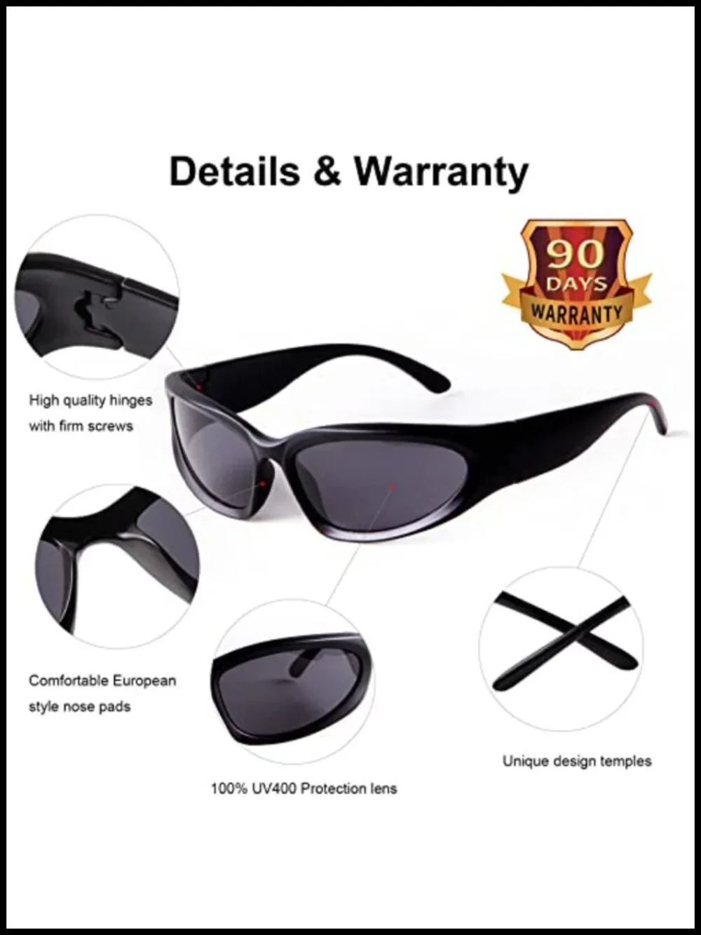 Wrap Around Futuristic Sunglasses for Women Men Sport Fashion